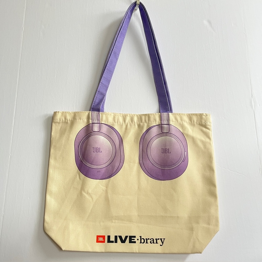 JBL Live-brary Headphones Canvas Tote Bag
